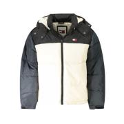 Zwarte Polyesterjas | Stijlvol Model Tommy Hilfiger , Black , Heren