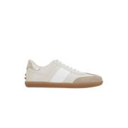 Beige Suède Sneakers met Gouden Detail Tod's , Beige , Dames