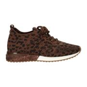 Gebreide Luipaard Sportieve Sneakers La Strada , Brown , Dames