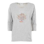 Dames T-shirt met 3/4 mouwen en strass Braccialini , Gray , Dames