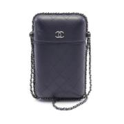 Pre-owned Leather chanel-bags Chanel Vintage , Blue , Dames