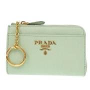 Pre-owned Leather wallets Prada Vintage , Green , Dames