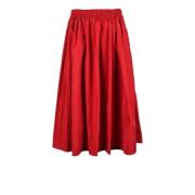 Geplooide polyester rok RED Valentino , Red , Dames