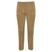 Kameelwol Flanellen Geknipte Broek Dondup , Brown , Heren