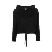 Crop Hoodie met Mouwprint John Richmond , Black , Dames