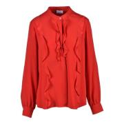 Zijden Blend Shirt Marella , Red , Dames