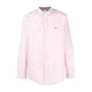 Roze Oxford Overhemd met Iconisch Detail Tommy Jeans , Pink , Heren