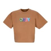 Bruine Suiker Custom Crop Tee Obey , Brown , Dames