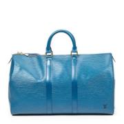 Pre-owned Leather travel-bags Louis Vuitton Vintage , Blue , Dames