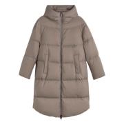 Lange jas met capuchon Herno , Gray , Dames