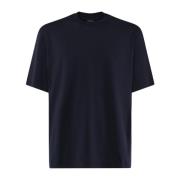 Blauw Katoenen T-shirt met Ronde Kraag Ermenegildo Zegna , Blue , Here...