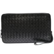 Pre-owned Leather clutches Bottega Veneta Vintage , Black , Heren