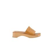 Pre-owned Leather sandals Hermès Vintage , Brown , Dames