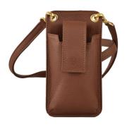 Leren Telefoonhouder Eleventy , Brown , Dames