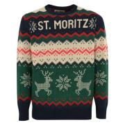 Wol Kasjmier Trui Kerstontwerp MC2 Saint Barth , Multicolor , Heren