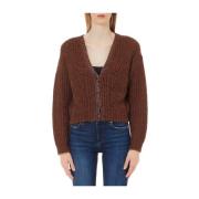 Bruine Geknipte Vest met V-Hals Liu Jo , Brown , Dames