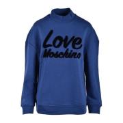 Crème Sweatshirt voor Vrouwen Love Moschino , Blue , Dames