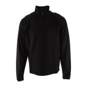 Zwarte Fleece Trui met Uniek Ontwerp C.p. Company , Black , Heren