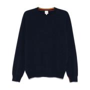 Navy Blue Cashmere Crewneck Sweater PS By Paul Smith , Blue , Heren