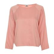 Zijdezachte Shirtblouse Drykorn , Pink , Dames