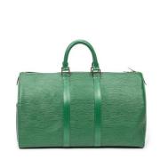 Pre-owned Leather travel-bags Louis Vuitton Vintage , Green , Dames