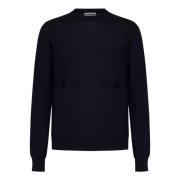 Midnight Blue Wollen Trui Jil Sander , Blue , Heren