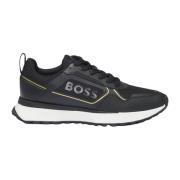 Jonah Runner Sneakers met Groot Logo Hugo Boss , Black , Heren