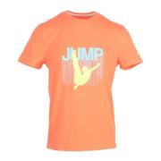 Katoen Elastaan T-shirt Bikkembergs , Orange , Heren