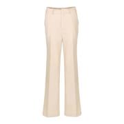 Beige Wijde Pijp Split Broek Freebird , Beige , Dames