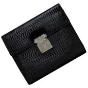 Pre-owned Leather wallets Louis Vuitton Vintage , Black , Dames