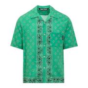 Paisley Bow Overhemd Palm Angels , Green , Heren