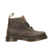 Amfibische Leren Laarzen met Gouden Patroon Dr. Martens , Green , Here...