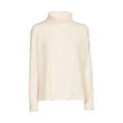 Fluffy Turtleneck Sweater Marie Méro , Beige , Dames