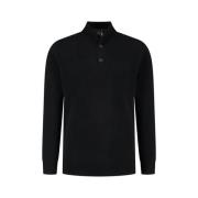 Stretch Wool Button Zip Sweater Calvin Klein , Black , Heren