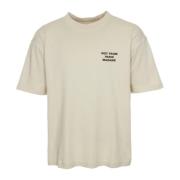 Slogan T-shirt met geribbelde halslijn Drole de Monsieur , Beige , Her...