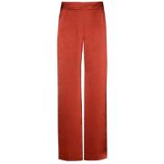 Bordeaux Satin Wijde Broek Marie Méro , Red , Dames