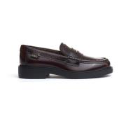 Bordeaux Leren Loafer Schoen Tod's , Red , Dames