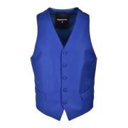 Elegante Mouwloze Vest van Wolmix Patrizia Pepe , Blue , Heren