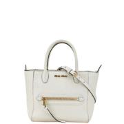 Pre-owned Leather handbags Miu Miu Pre-owned , White , Dames