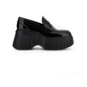 Platform Zwarte Mocassin Schoenen Hogan , Black , Dames