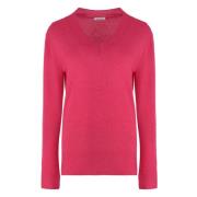 Geribbelde Cashmere Blend Pullover Malo , Pink , Dames