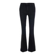 Zwarte Flared Denim Jeans Mother , Black , Dames