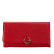 Pre-owned Leather wallets Bvlgari Vintage , Red , Dames