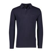 Lange mouw polo shirt donkerblauw Brax , Blue , Heren