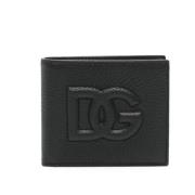 Opvouwbare Portemonnee met Logo-Embossing Zwart Leer Dolce & Gabbana ,...