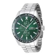 Aviator Heren Horloge Groene Wijzerplaat Invicta Watches , Gray , Here...