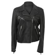 Pre-owned Leather outerwear Miu Miu Pre-owned , Black , Dames