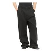 Twill Trekkoord Maatwerk Broek Maison Margiela , Black , Heren