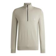 Gebreide trui met logopatch Hugo Boss , Beige , Heren