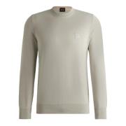 Zachte Gebreide Trui met Logopatch Hugo Boss , Beige , Heren